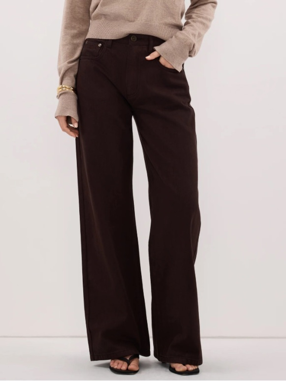 DISSH Reagan 2 Burnt Choc Slouchy Jean Wide Leg Size US8